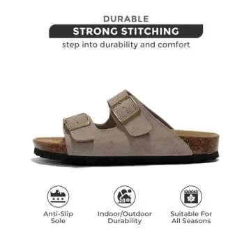 Project Cloud Genuine Leather Flat Sandals Beach Essentials Womens Sandals Memory Foam Vacation Esse...