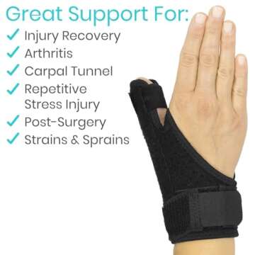 Vive Thumb Brace & Wrist Stabilizer (Fits Left and Right) - Thumb Spica Splint for Arthritis, Tendon...
