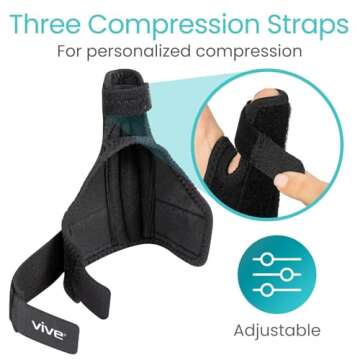 Vive Thumb Brace & Wrist Stabilizer (Fits Left and Right) - Thumb Spica Splint for Arthritis, Tendonitis, and De Quervains - Support Wrap for Men and Women - Pain Relief for Carpal Tunnel and Sprains