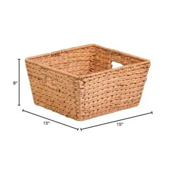 Honey-Can-Do Natural Large Square Basket for Storage Solutions