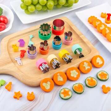 Fruit Cutters Shapes for Kids 22 Pcs, Mini Cookie Cutters Set, Vegetable Cutter with Food Picks