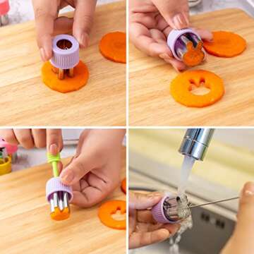 Fruit Cutters Shapes for Kids 22 Pcs, Mini Cookie Cutters Set, Vegetable Cutter with Food Picks