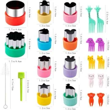 Fruit Cutters Shapes for Kids 22 Pcs, Mini Cookie Cutters Set, Vegetable Cutter with Food Picks