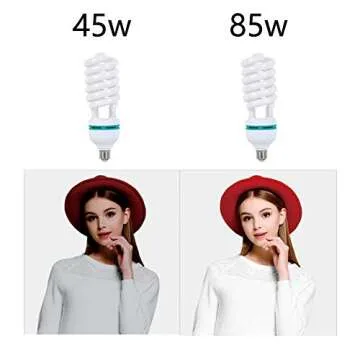 AQIRUI 85W Light Bulb 5500K CFL Daylight Spiral Softbox Bulb in E27 Socket for Photography Photo Video Studio Lighting White 1 Pack