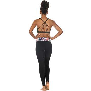 icyzone Padded Strappy Sports Bra Yoga Tops Activewear Workout Clothes for Women (S, Army)