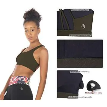 icyzone Padded Strappy Sports Bra Yoga Tops Activewear Workout Clothes for Women (S, Army)