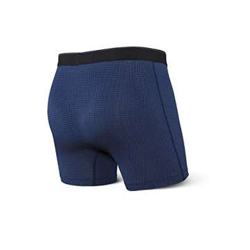 SAXX Underwear Co. Men's Quest Quick Dry Mesh Boxer Briefs with Built in Pouch Support Midnight Blue II,Large