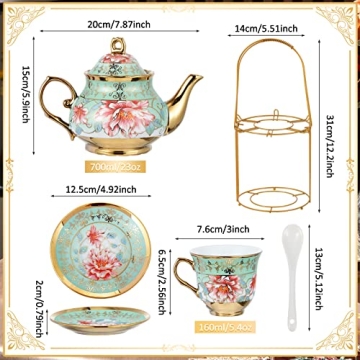 Elegant Zhehao 20 Pcs Porcelain Tea Set for All Occasions