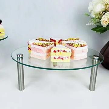 FESTLOVE Tempered Glass Cake Stands 8 10 13 Inch Set