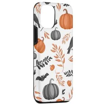 iPhone 12/12 Pro Vintage Halloween Design Autumn Leaves Pumpkin Pattern Case