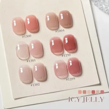 GAOY Jelly Nude Gel Polish Set 6 Transparent Colors for DIY Nails