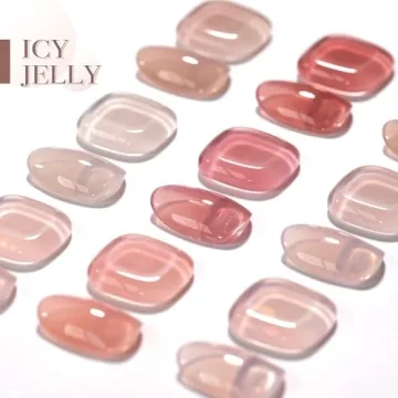 GAOY Jelly Nude Gel Polish Set 6 Transparent Colors for DIY Nails