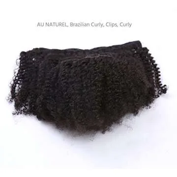 Afro Kinky Curly Clip in Human Remy Hair Extensions Brazilian Curly Clips Hair Extensions 4B 4C 8A Virgin Thick Natural Black Color Clip on For Black Women 10-22 inch (10 inch, AC #1B)
