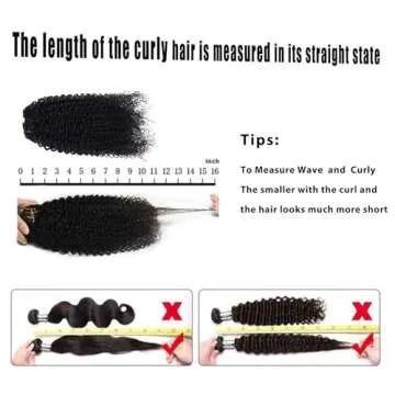 Afro Kinky Curly Clip in Human Remy Hair Extensions Brazilian Curly Clips Hair Extensions 4B 4C 8A Virgin Thick Natural Black Color Clip on For Black Women 10-22 inch (10 inch, AC #1B)