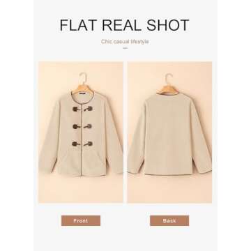 Dokotoo Fleece Jackets for Women Trendy Casual Long Sleeve Button Down Coats Womens Fashion Fall Faux Fur Jacket Sherpa Coat Outwear Apricot Small