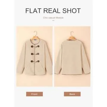 Dokotoo Fleece Jackets for Women Trendy Casual Long Sleeve Button Down Coats Womens Fashion Fall Faux Fur Jacket Sherpa Coat Outwear Apricot Small