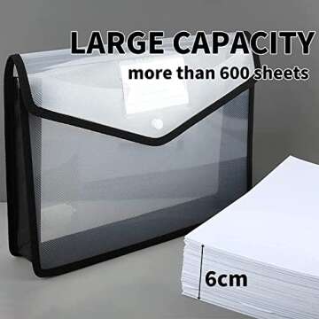 YoeeJob Plastic File Folders Legal Size Expandable Document Folder with Snap Button Closure, A4 Expa...