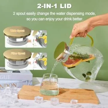 Elegant Glass Pitcher with Lid for Hot & Cold Drinks