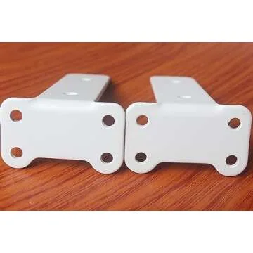 8 Pack - 5 inch White Hidden Invisible L Shelves Brackets, Floating Hidden Shelf Brackets Heavy Duty Shelf Brackets Industrial L Shelf Bracket (1/5 Inch Thicked) Iron Shelf Brackets