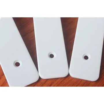 8 Pack - 5 inch White Hidden Invisible L Shelves Brackets, Floating Hidden Shelf Brackets Heavy Duty Shelf Brackets Industrial L Shelf Bracket (1/5 Inch Thicked) Iron Shelf Brackets