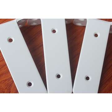 8 Pack - 5 inch White Hidden Invisible L Shelves Brackets, Floating Hidden Shelf Brackets Heavy Duty Shelf Brackets Industrial L Shelf Bracket (1/5 Inch Thicked) Iron Shelf Brackets