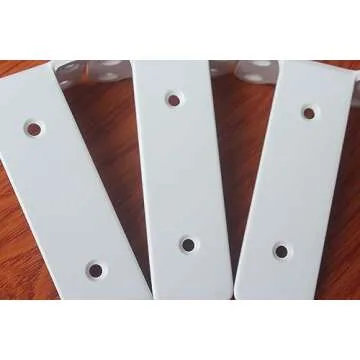 8 Pack - 5 inch White Hidden Invisible L Shelves Brackets, Floating Hidden Shelf Brackets Heavy Duty Shelf Brackets Industrial L Shelf Bracket (1/5 Inch Thicked) Iron Shelf Brackets