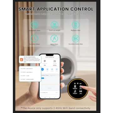 (2024) DuckSky Self Cleaning Cat Litter Box, Upgraded 65L+9L Extra Large Automatic Litter Box for Multiple Cats, Features Negative ion Sterilization and Deodorization, APP Control, Health Monitor