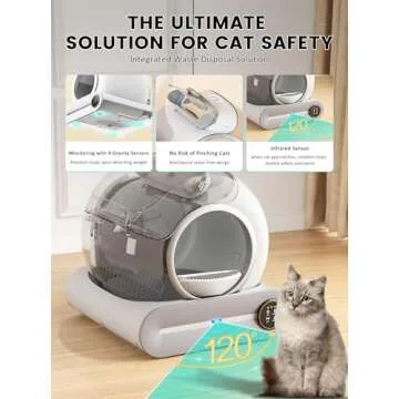(2024) DuckSky Self Cleaning Cat Litter Box, Upgraded 65L+9L Extra Large Automatic Litter Box for Multiple Cats, Features Negative ion Sterilization and Deodorization, APP Control, Health Monitor