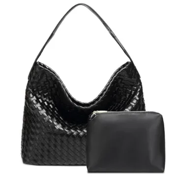 Dyalsa Women Boston Bag Woven Vegan Leather Handbags Female Satchel Messenger Bag Shoulder Crossbody...