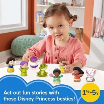 Fisher-Price Little People Toddler Toys Disney Princess Story Duos 8-Piece Figure Set for Pretend Pl...