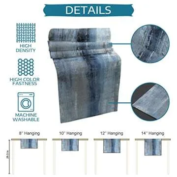 ARTSHOWING Abstract Art Table Runner, Washable Table Decoration for Home Kitchen Dining Holiday Wedding Party, Easy to Clean 13x72inch - Retro Style Oil Painting Texture Blue