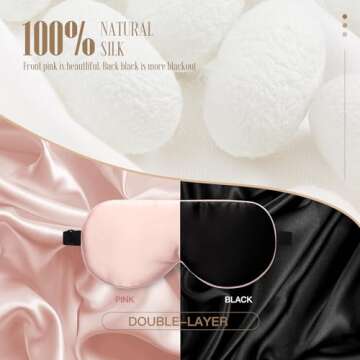 BLSSNZ Silk Sleep Mask for Women - Soft Breathable Organic Natural Mulberry Silk Fabric Blackout Eye...