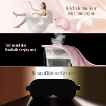 BLSSNZ Silk Sleep Mask for Women - Soft Breathable Organic Natural Mulberry Silk Fabric Blackout Eye Mask for Sleeping with Adjustable Straps No Pressure Eye Mask for Travel Essentials Gifts (Pink)