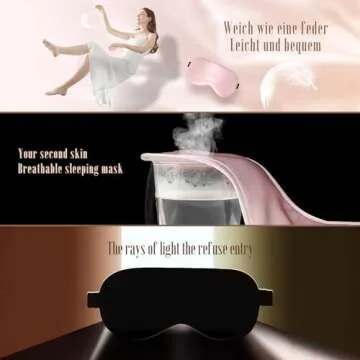 BLSSNZ Silk Sleep Mask for Women - Soft Breathable Organic Natural Mulberry Silk Fabric Blackout Eye Mask for Sleeping with Adjustable Straps No Pressure Eye Mask for Travel Essentials Gifts (Pink)