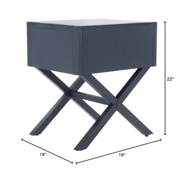 Stylish Safavieh Odilia Navy and Gold 1-Drawer Nightstand