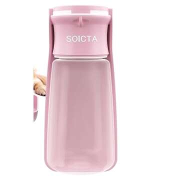 SOICTA Portable Dog Water Bottle for Walking 19 OZ or 12 OZ Portable Pet Water Bottles for Puppy Small Medium Large Dogs Water Dispenser Dog Water Bowl Dog Accessories(19OZ Pink)