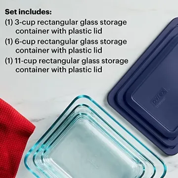 Pyrex Simply Store 3-Pack Glass Food Storage Containers Set