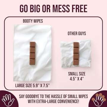 BOOTY WIPES for Women - 30 Individually Wrapped Flushable Feminine Wet Wipes for Travel, Flushable Wipes for Adults, pH Balanced Wipes with Vitamin E & Aloe Vera