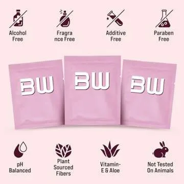 BOOTY WIPES for Women - 30 Individually Wrapped Flushable Feminine Wet Wipes for Travel, Flushable Wipes for Adults, pH Balanced Wipes with Vitamin E & Aloe Vera