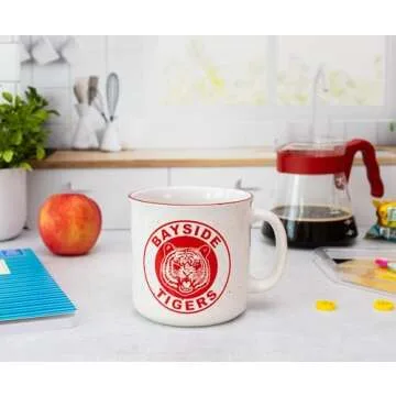 Silver Buffalo Saved by the Bell Bayside Tigers Ceramic Camper Mug, 20 Ounces
