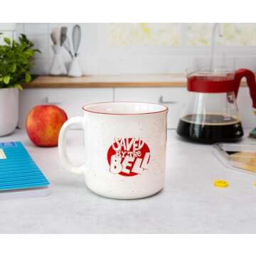 Silver Buffalo Saved by the Bell Bayside Tigers Ceramic Camper Mug, 20 Ounces