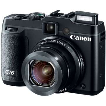 Canon PowerShot G16 12.1 MP CMOS Digital Camera with 5x Optical Zoom and 1080p Full-HD Video Wi-Fi Enabled(Renewed)