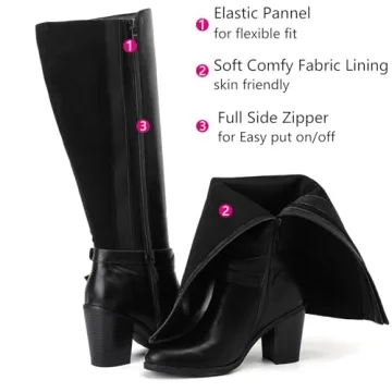 Luoika Extra Wide Calf Knee High Boots for Women