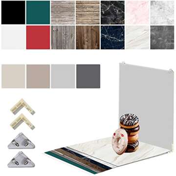 Stylish 9PCS Product Food Photography Background Boards with Papers 24x24 inch