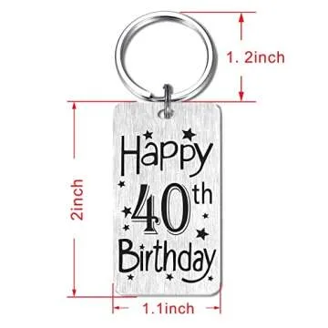 HYHYDHP 40th Birthday Keychain - Special Keepsake for Milestone Celebrations