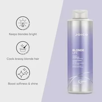 Joico Blonde Life Violet Shampoo | For Cool & Bright Blonde Hair | Neutralize Brassy Tones | Banish ...