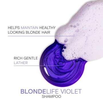 Joico Blonde Life Violet Shampoo | For Cool & Bright Blonde Hair | Neutralize Brassy Tones | Banish Yellow Tones | Boost Shine | Sulfate Free | With Monoi & Tamanu Oil | 33.8 Fl Oz