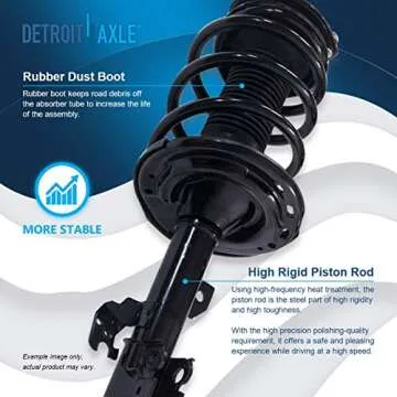 Detroit Axle - 8pc Struts Sway Bars for 2007-2011 Toyota Camry Front Rear Complete 4 Struts w/Coil Spring 4 Sway Bar Links 2008 2009 2010 Replacement Quick Install Ready Struts Absorbers