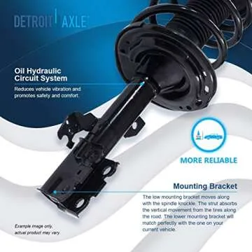 Detroit Axle - 8pc Struts Sway Bars for 2007-2011 Toyota Camry Front Rear Complete 4 Struts w/Coil Spring 4 Sway Bar Links 2008 2009 2010 Replacement Quick Install Ready Struts Absorbers