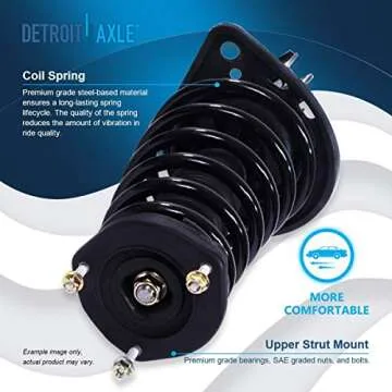 Detroit Axle - 8pc Struts Sway Bars for 2007-2011 Toyota Camry Front Rear Complete 4 Struts w/Coil Spring 4 Sway Bar Links 2008 2009 2010 Replacement Quick Install Ready Struts Absorbers